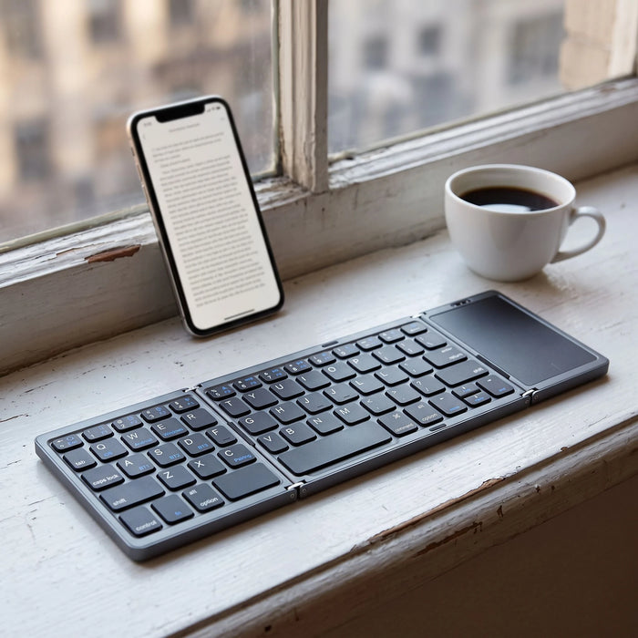 The folding keyboard — Any table becomes the desk