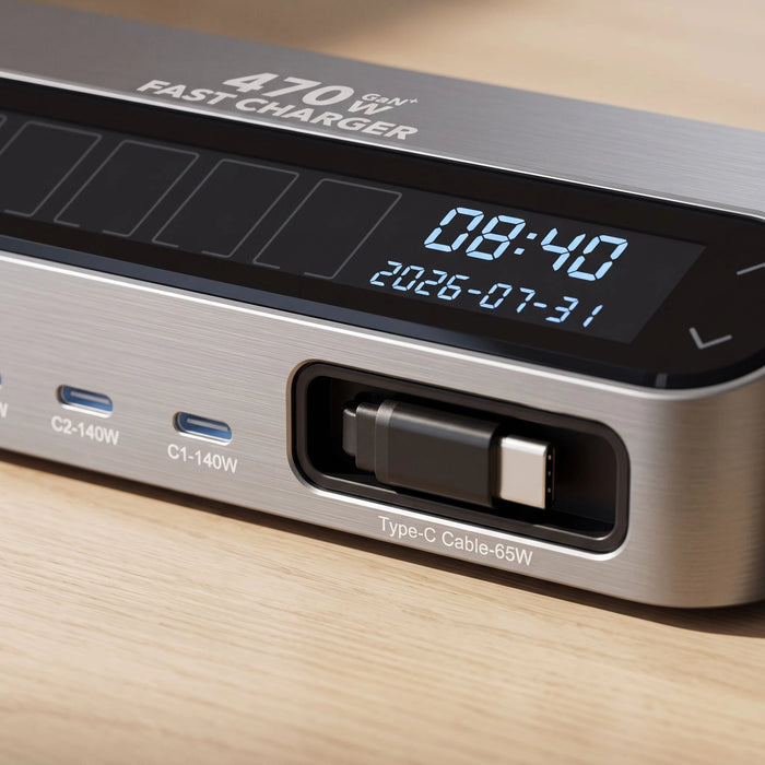 The desk charging station — The cable that is already there