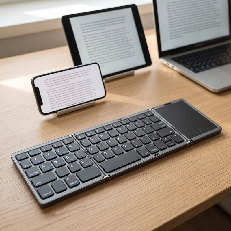 Foldable Keyboard — Three devices, a key each