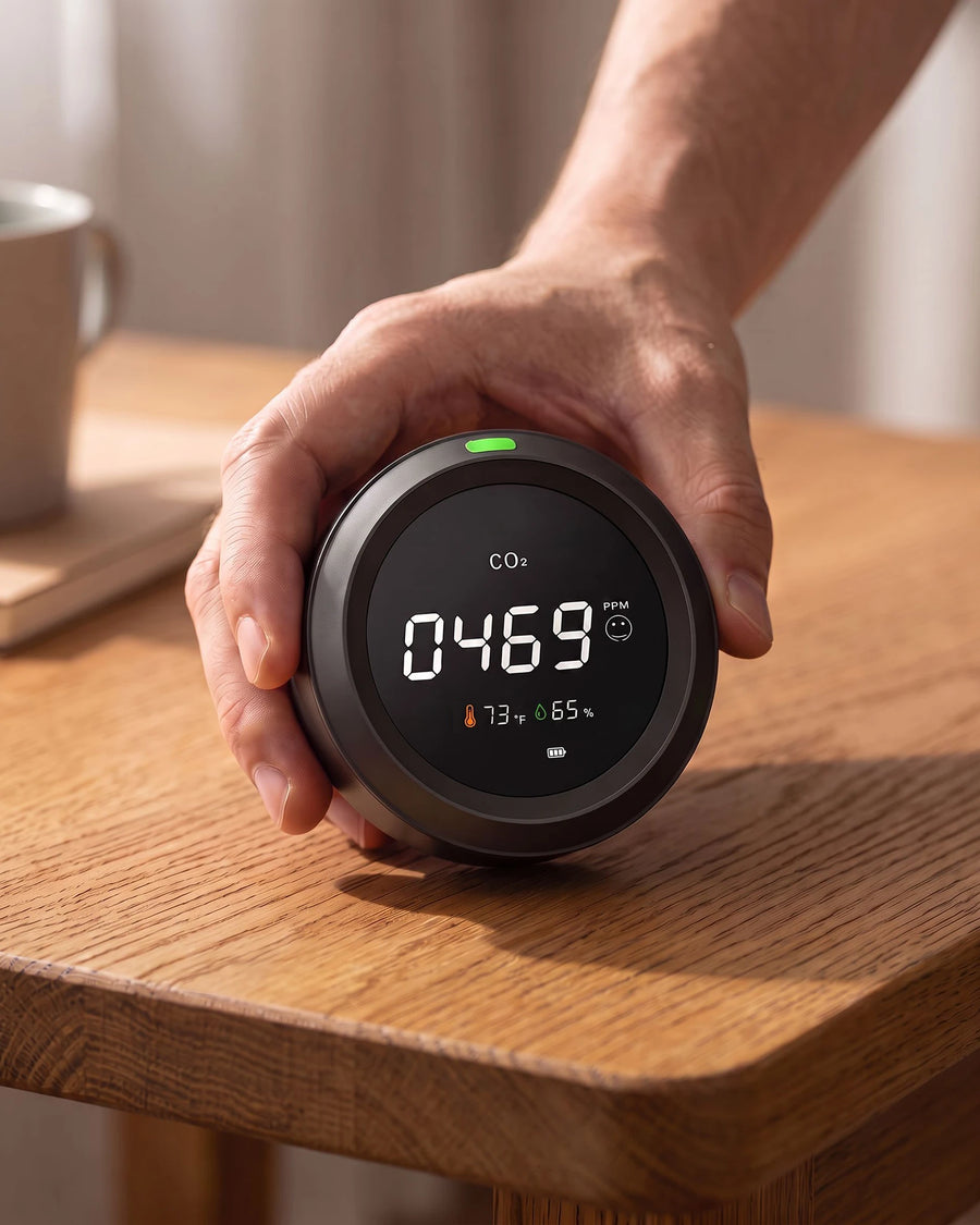 The CO2 monitor — Setting it down