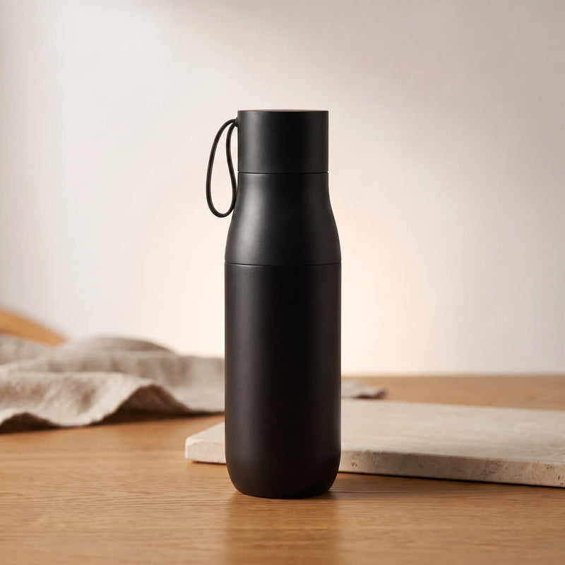 The smart water bottle in profile