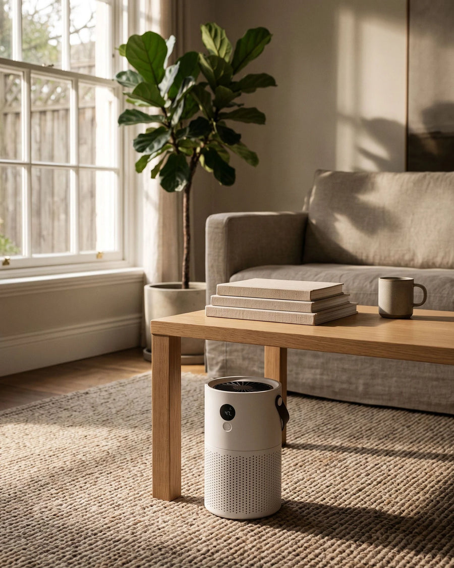 The portable air purifier — In the room