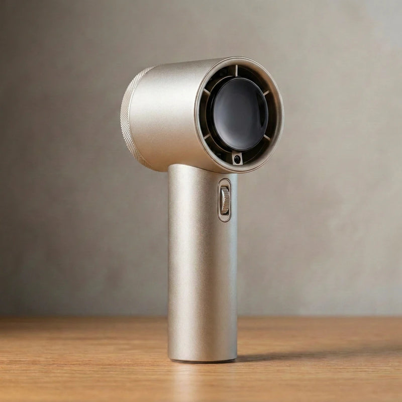 The handheld turbo fan in Champagne