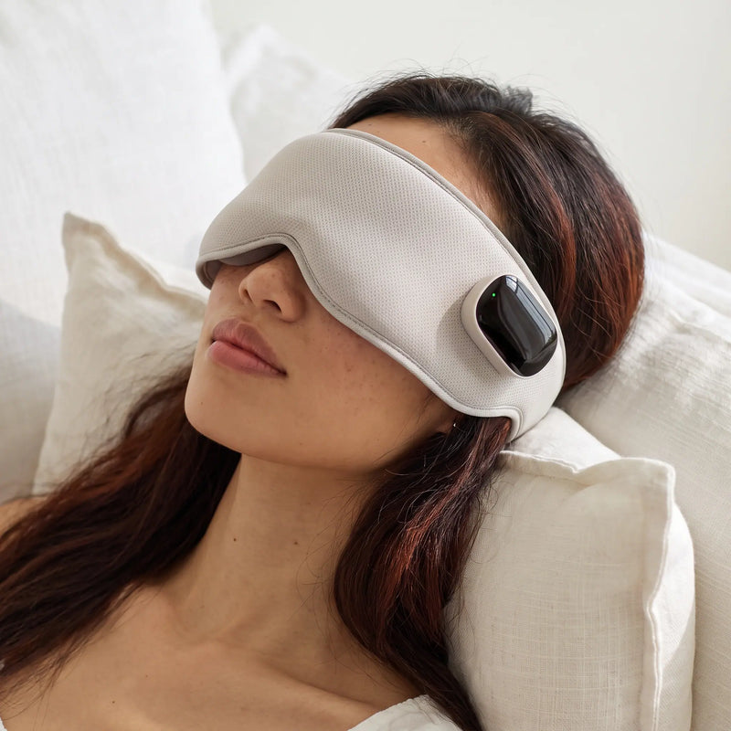 The heated eye massager in Light Grey