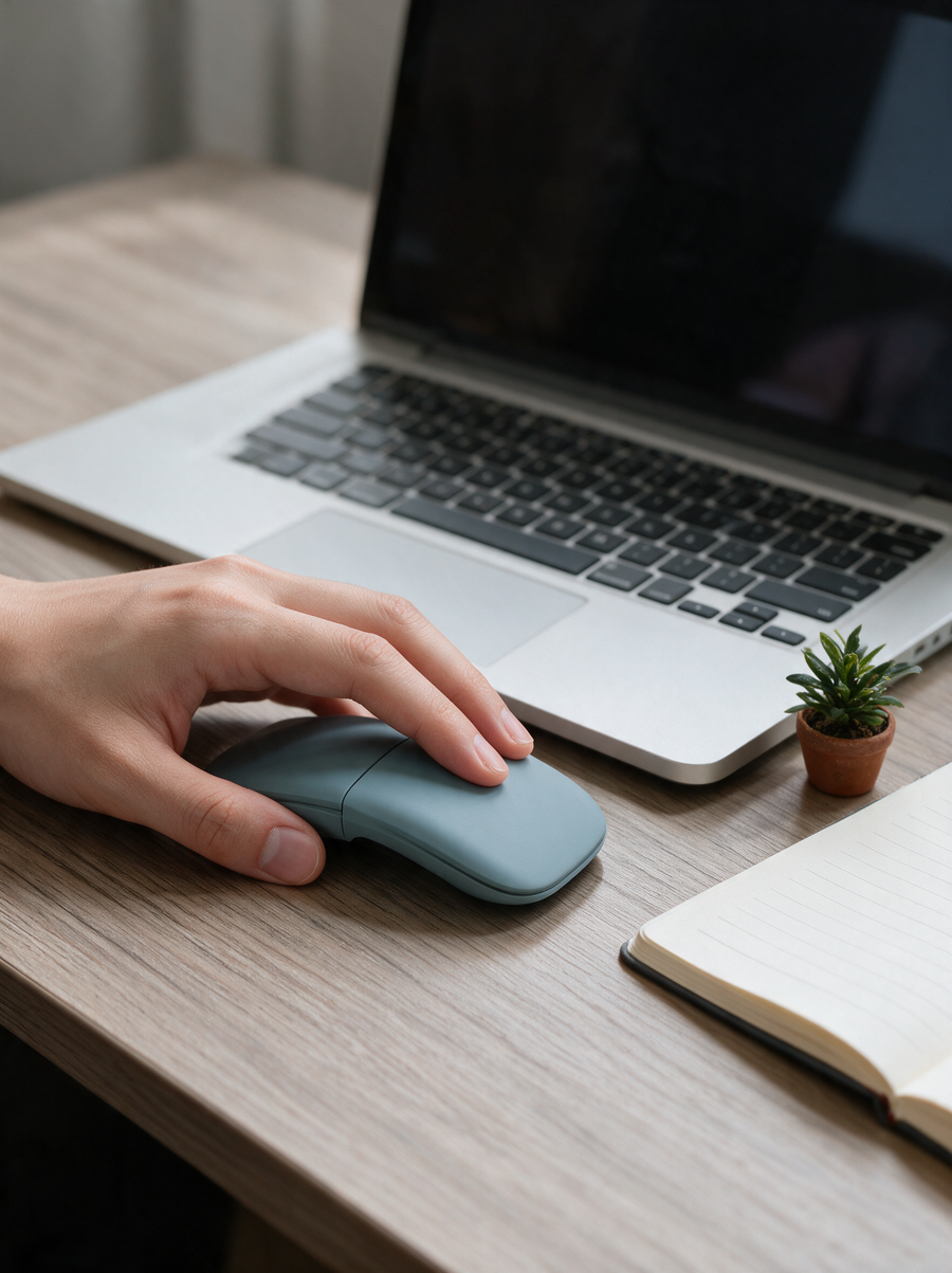 The folding mouse on a shared desk v2
