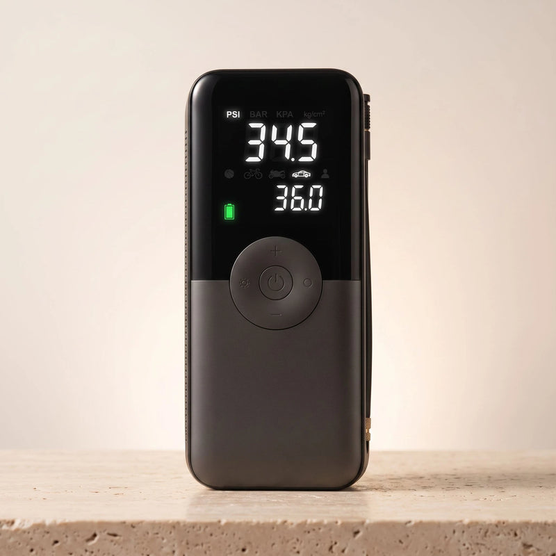 The cordless tire inflator — front