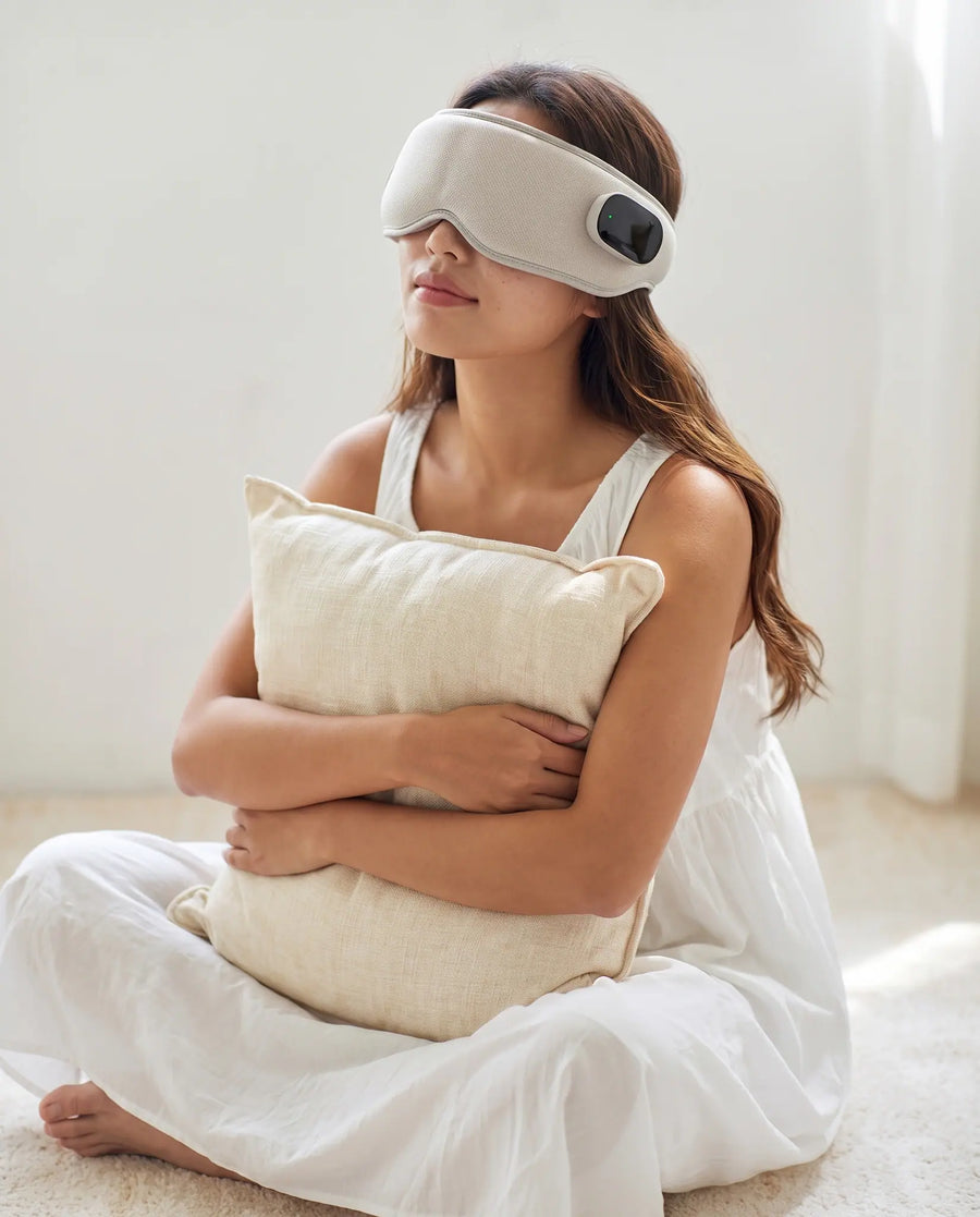 The heated eye massager — At Home