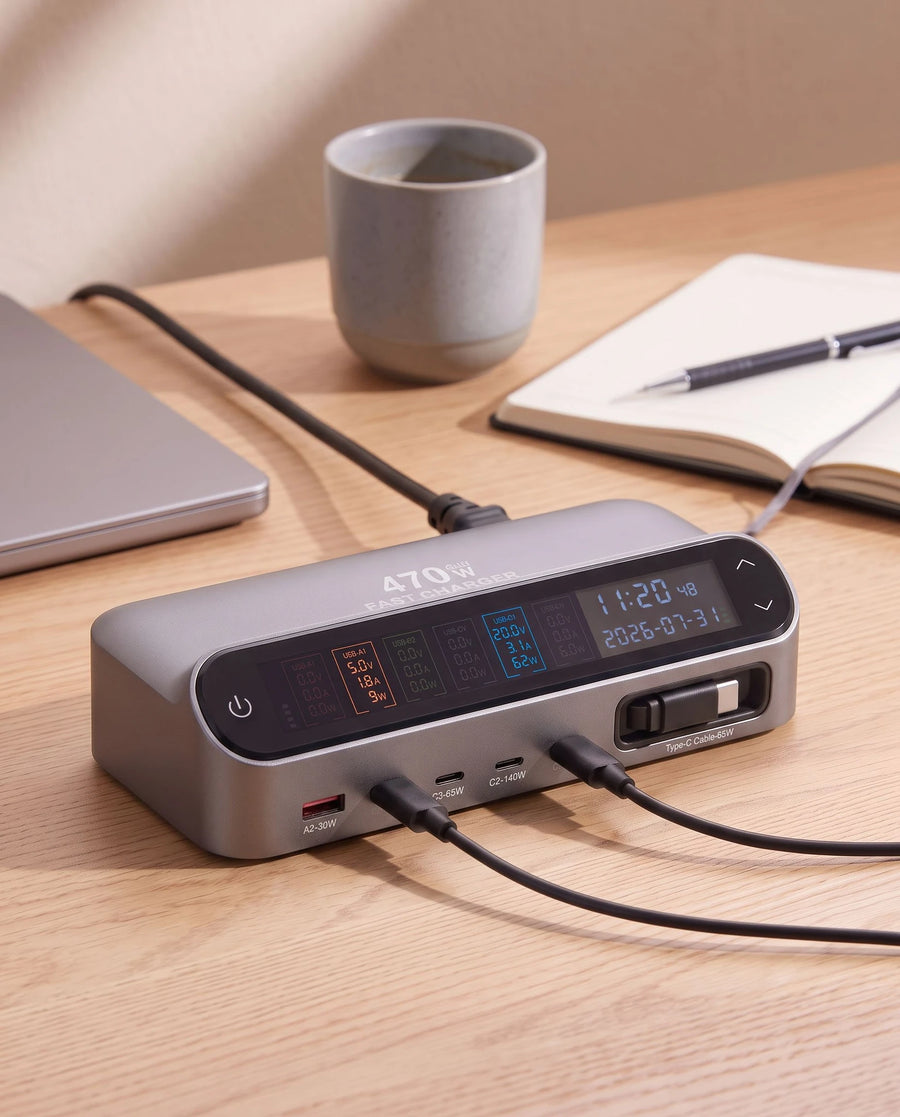 The desk charging station — At the desk, all day