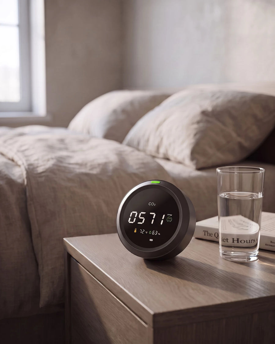 The CO2 monitor — The bedroom, overnight