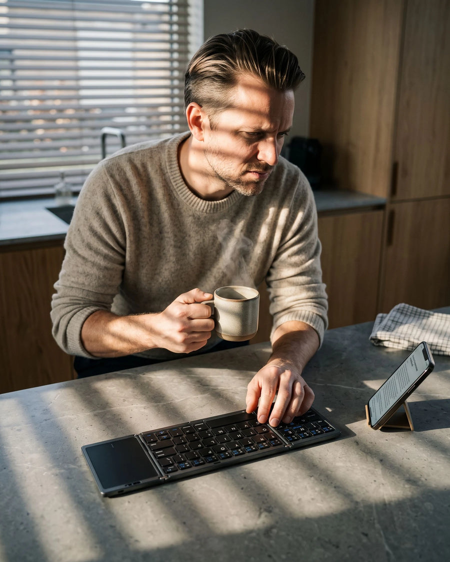 The folding keyboard — The kitchen counter
