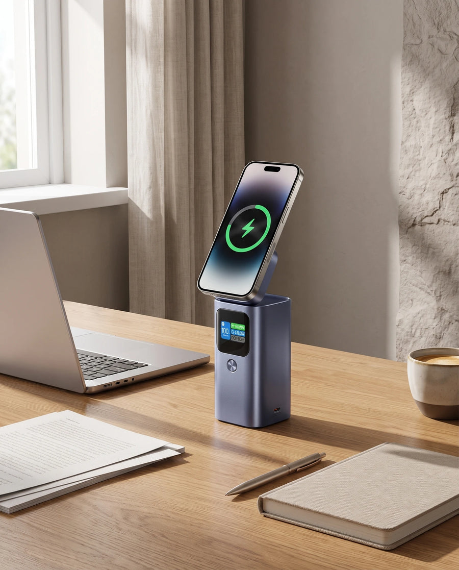 The magnetic power bank — At the desk