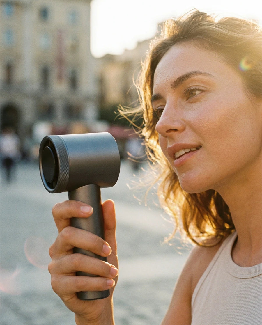 The handheld fan — On the move