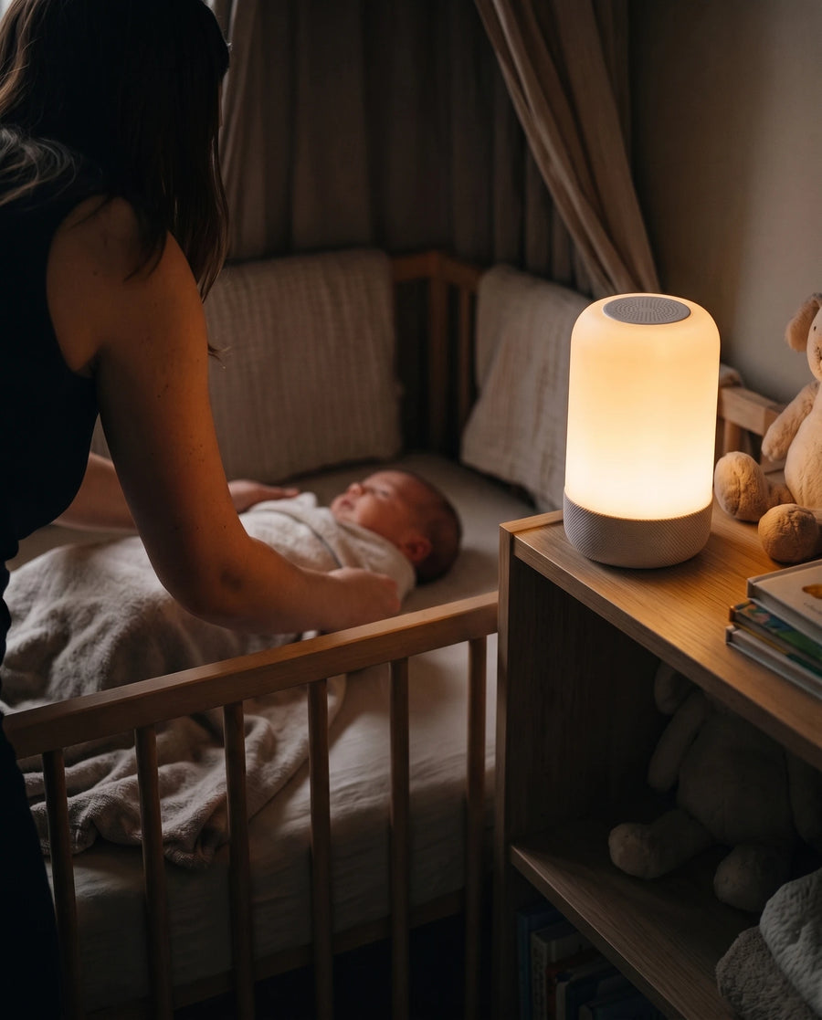 The bedside lamp — In the nursery