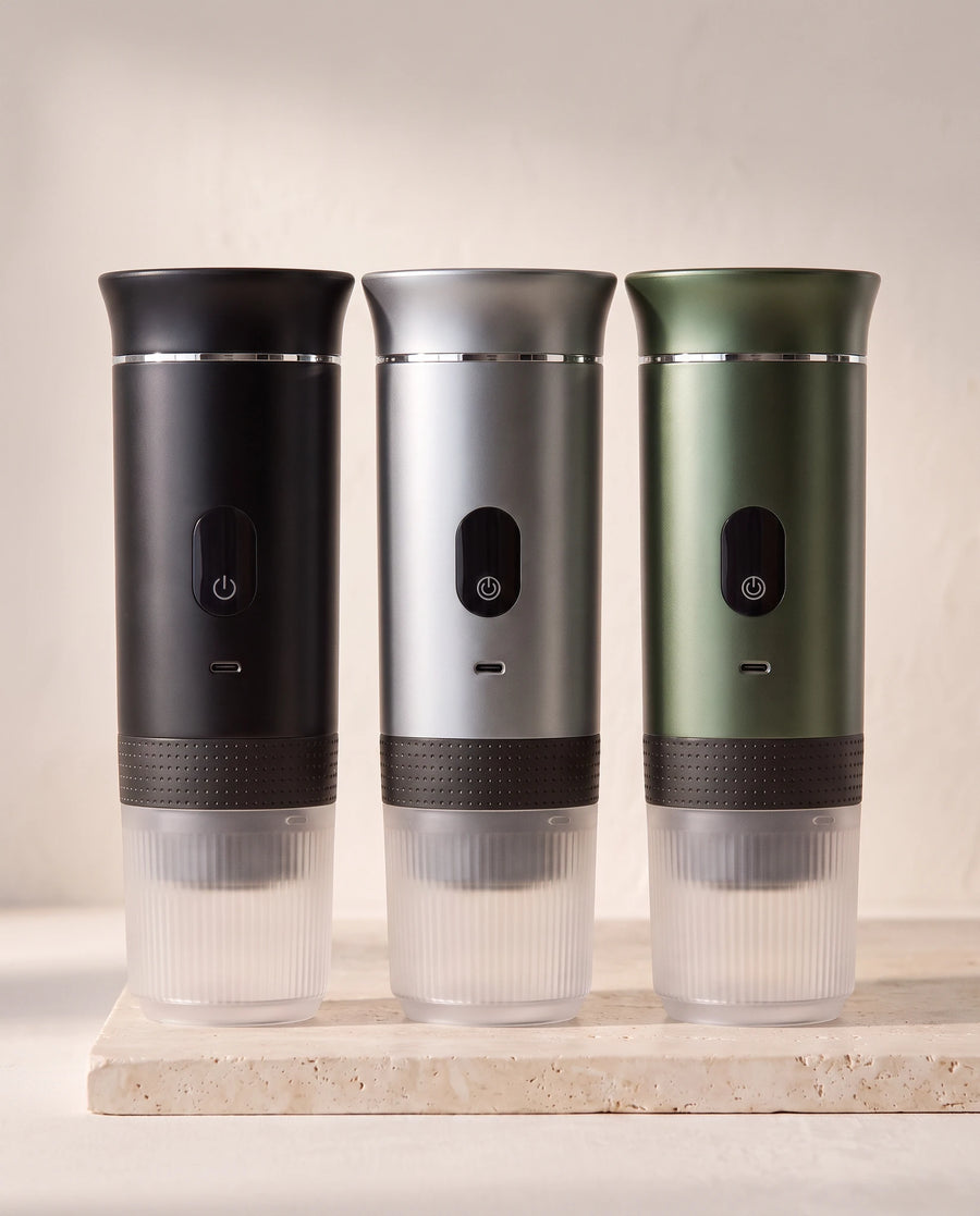 The portable espresso maker — Three finishes