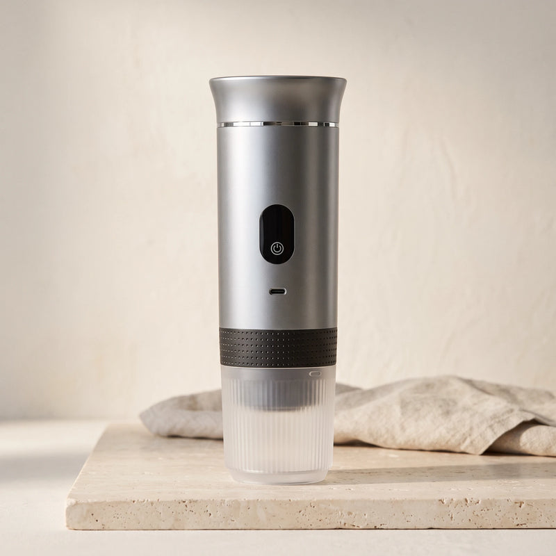 The portable espresso maker in Silver