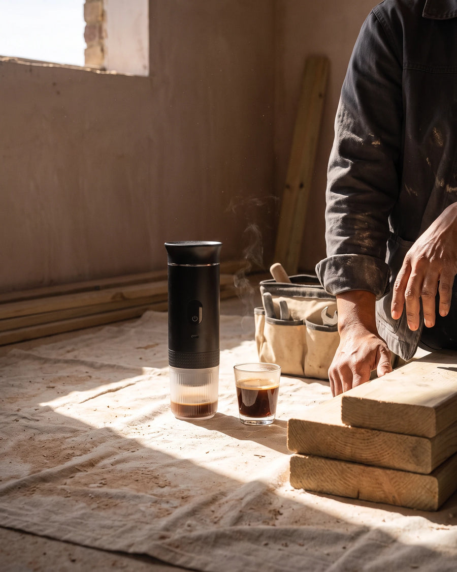 The portable espresso maker — Before anyone arrives