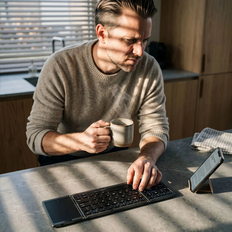 Foldable Keyboard — The kitchen counter