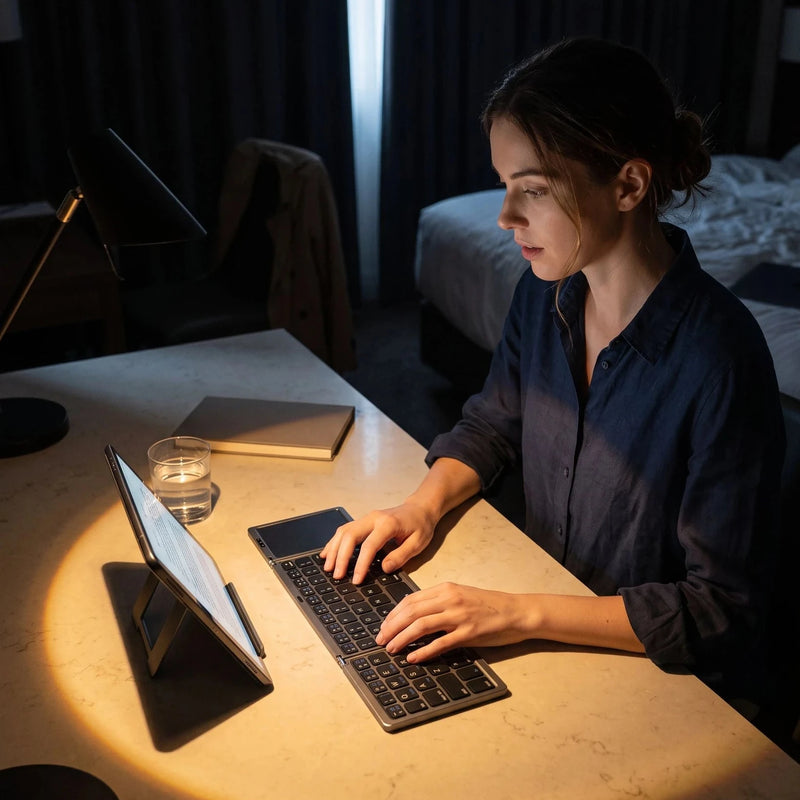 Foldable Keyboard — The hotel desk