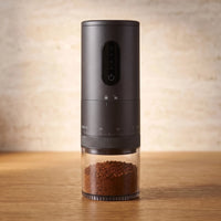 The cordless coffee grinder in Graphite
