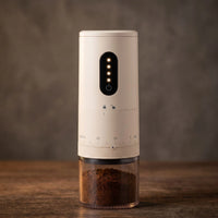 Burr Coffee Grinder — Runs cordless, charges without stopping
