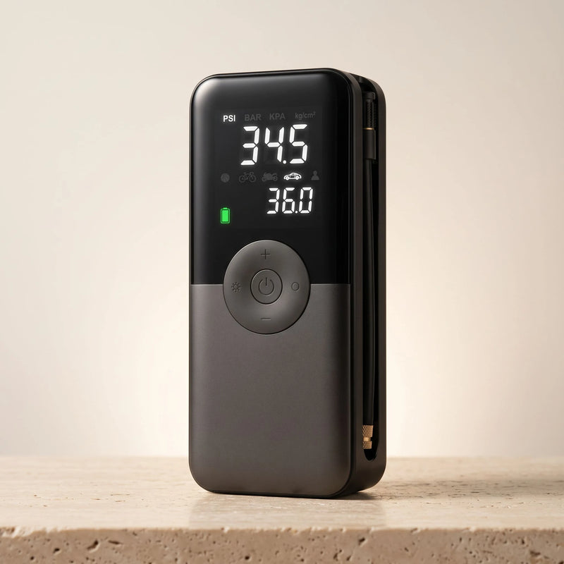 The cordless tire inflator in Graphite