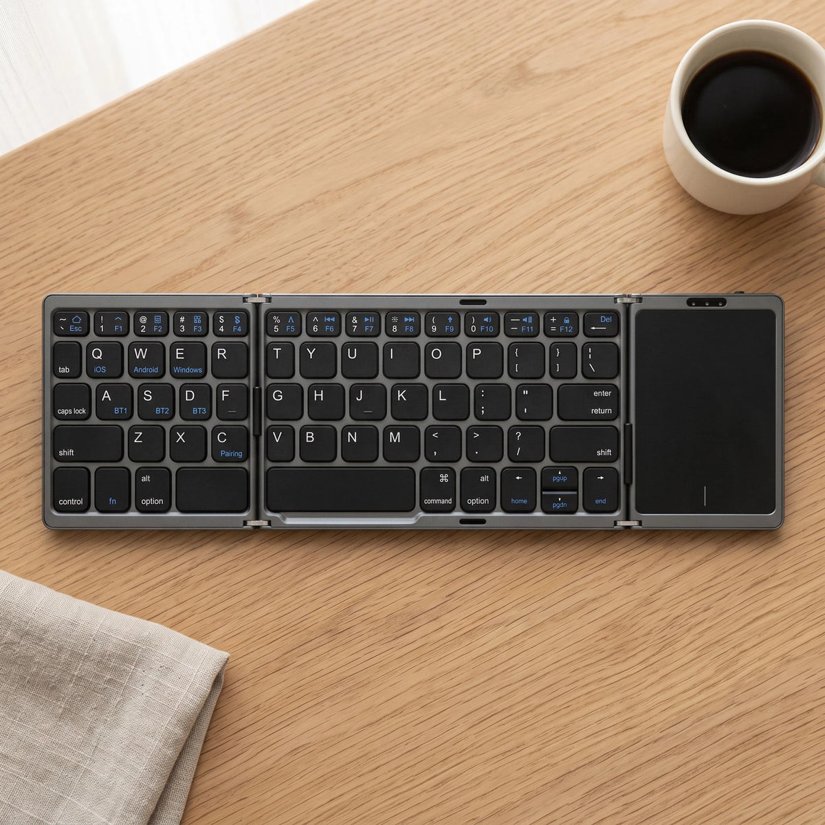 The folding keyboard in Graphite