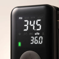 The cordless tire inflator — display