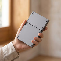 The folding keyboard — in hand