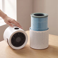 The portable air purifier — open