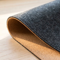 The mat's underside showing the cork in full