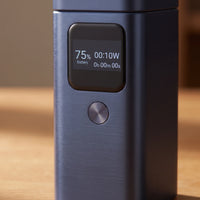 The power bank's live TFT screen and round mode button