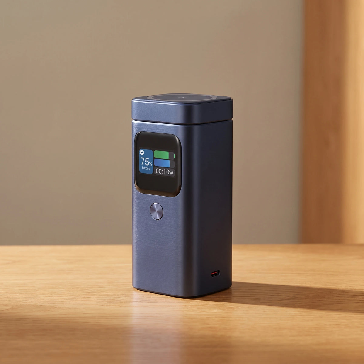 The magnetic power bank in Midnight Blue