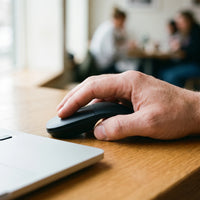 Folding Bluetooth Mouse — At the Café