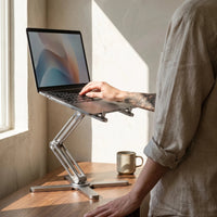 Swivel Laptop Stand — At standing height